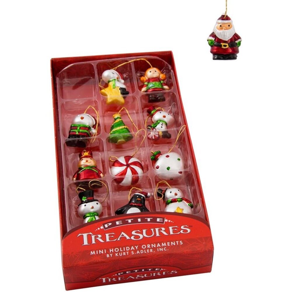 Kurt Adler H9551 1.25" Petite Treasures Mini Ornament Set of 12